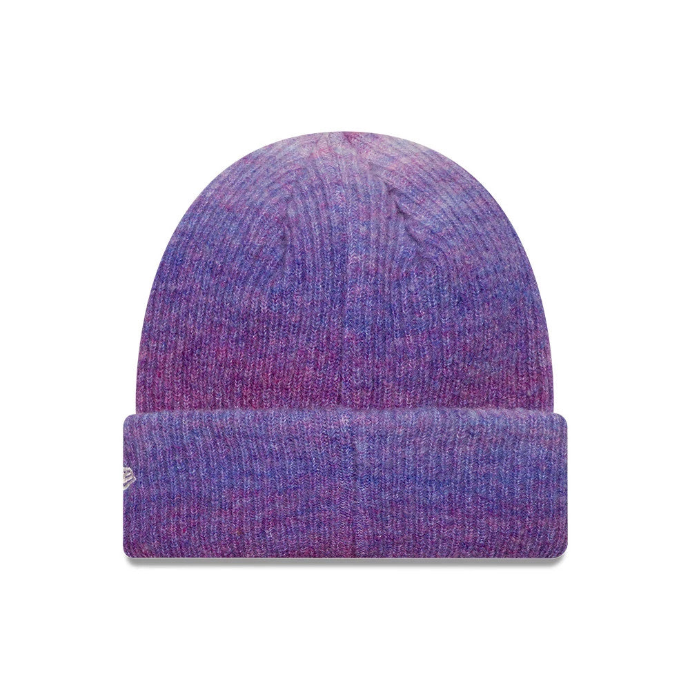 Pictured is this Youth MLB Ombre New York Yankees Cuff Knit Beanie hat in purple. 2