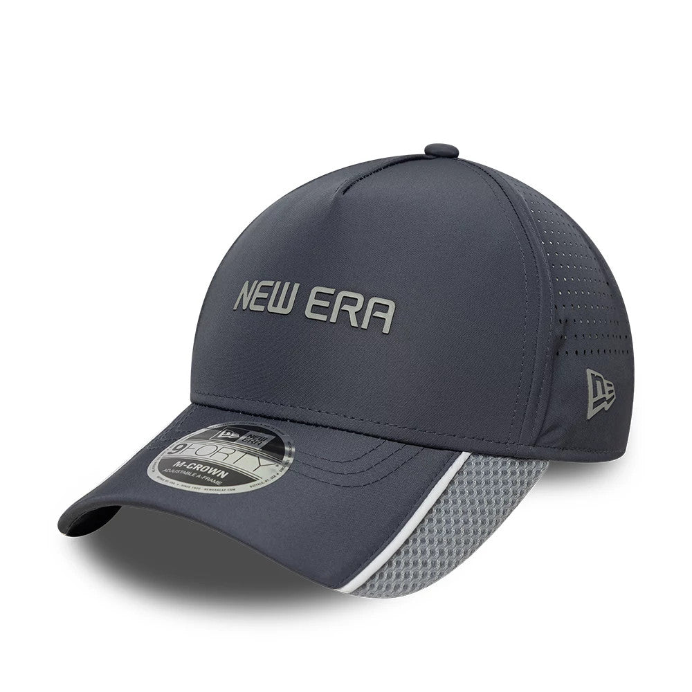 Pictured is this New Era Tech 9FORTY M-Crown A-Frame cap in grey. 1