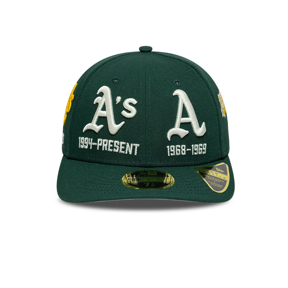 Pictured is this MLB Historic Athletics Low Profile 59FIFTY Fitted cap in dark green. 3