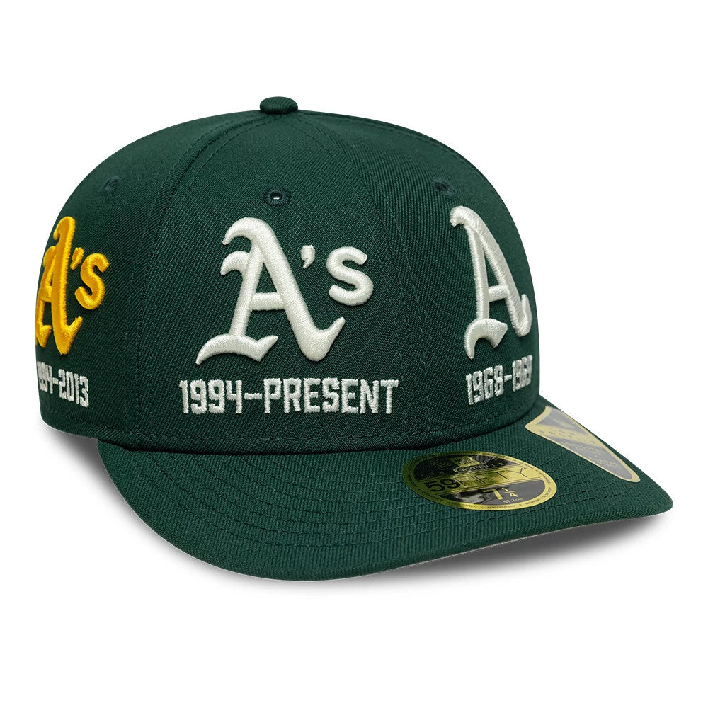 Pictured is this MLB Historic Athletics Low Profile 59FIFTY Fitted cap in dark green. 4