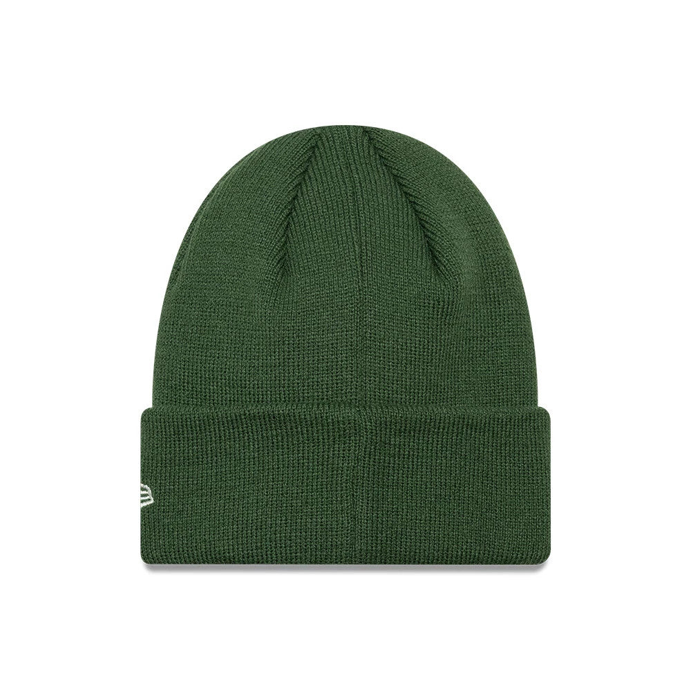 Pictured is this Child MLB Food Icon New York Yankees Cuff Knit Beanie hat in dark green. 2