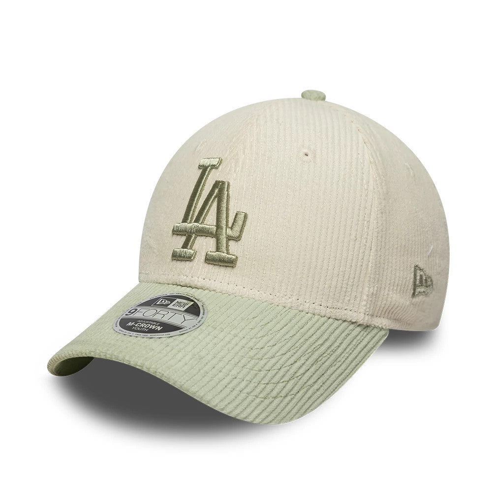 Pictured is this Youth MLB Cord LA Dodgers 9FORTY M-Crown cap in cream. 1