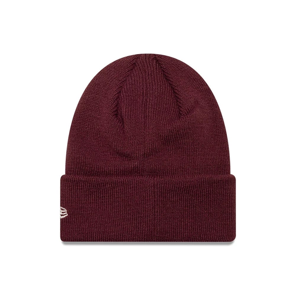 Pictured is this Child MLB Food Icon New York Yankees Cuff Knit Beanie hat in dark red. 2