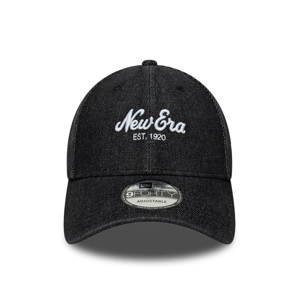 Pictured is this New Era Denim 9FORTY cap in black. 2