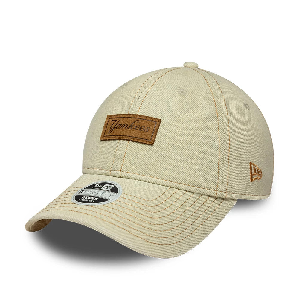 Pictured is this Womens MLB Denim New York Yankees 9TWENTY cap in cream. 1