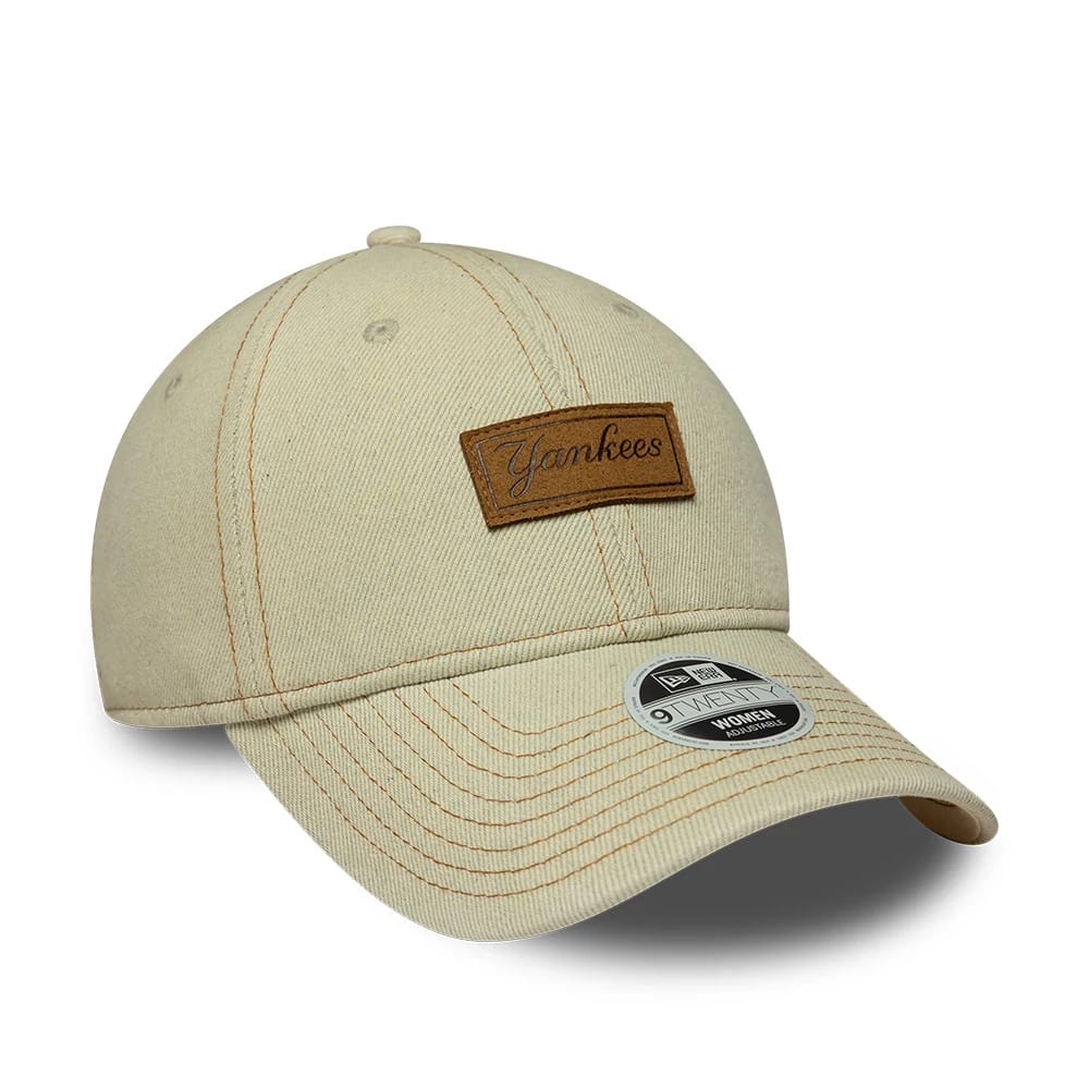 Pictured is this Womens MLB Denim New York Yankees 9TWENTY cap in cream. 3