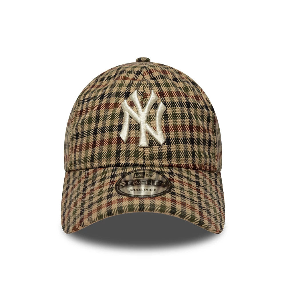 Pictured is this MLB Check New York Yankees 9TWENTY cap in beige. 2