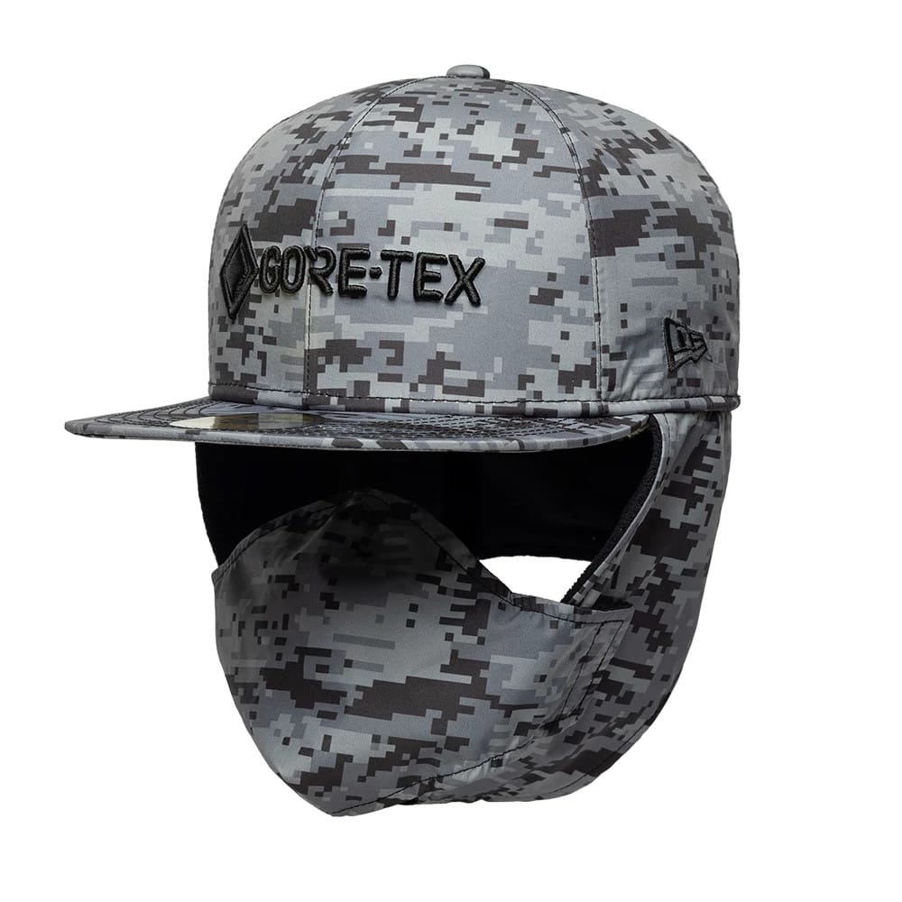 Pictured is this New Era X Gore-Tex Dogear 59FIFTY Fitted cap in grey camo. 2