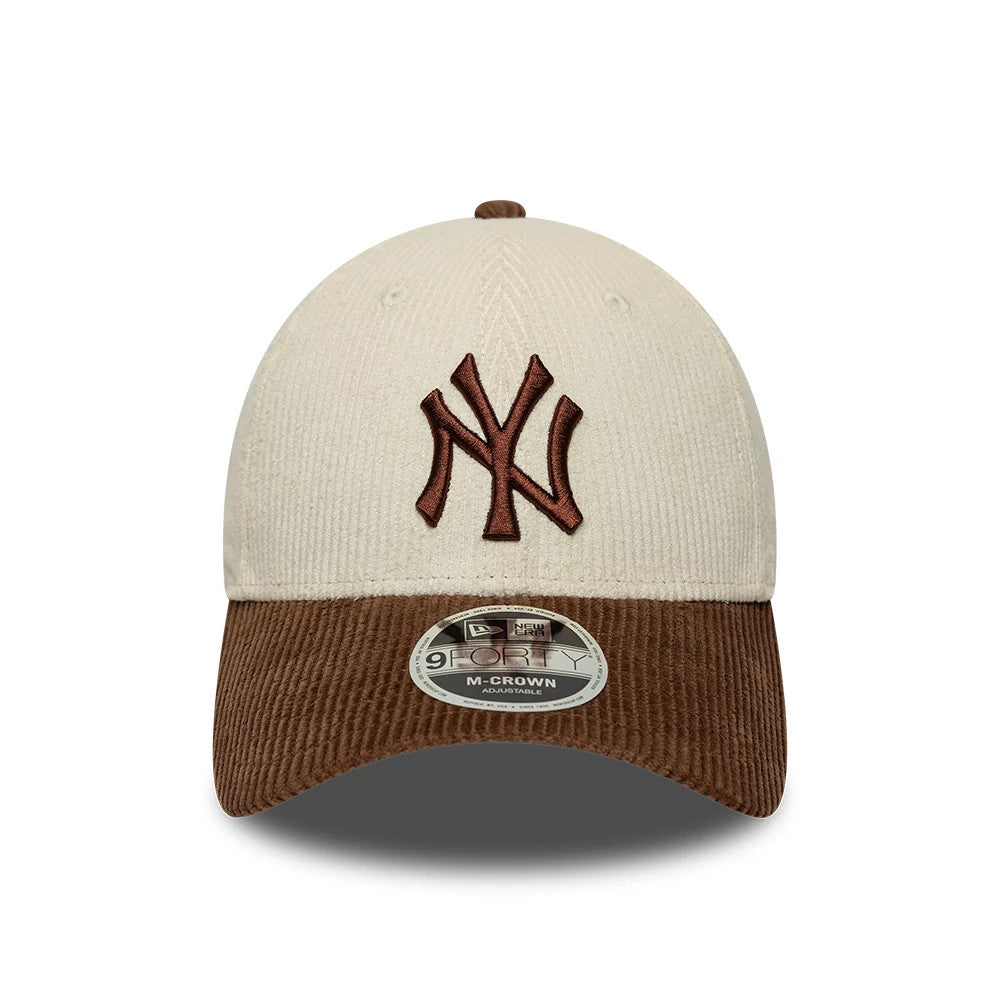 Pictured is this MLB Cord New York Yankees 9FORTY M-Crown cap in cream & brown. 2