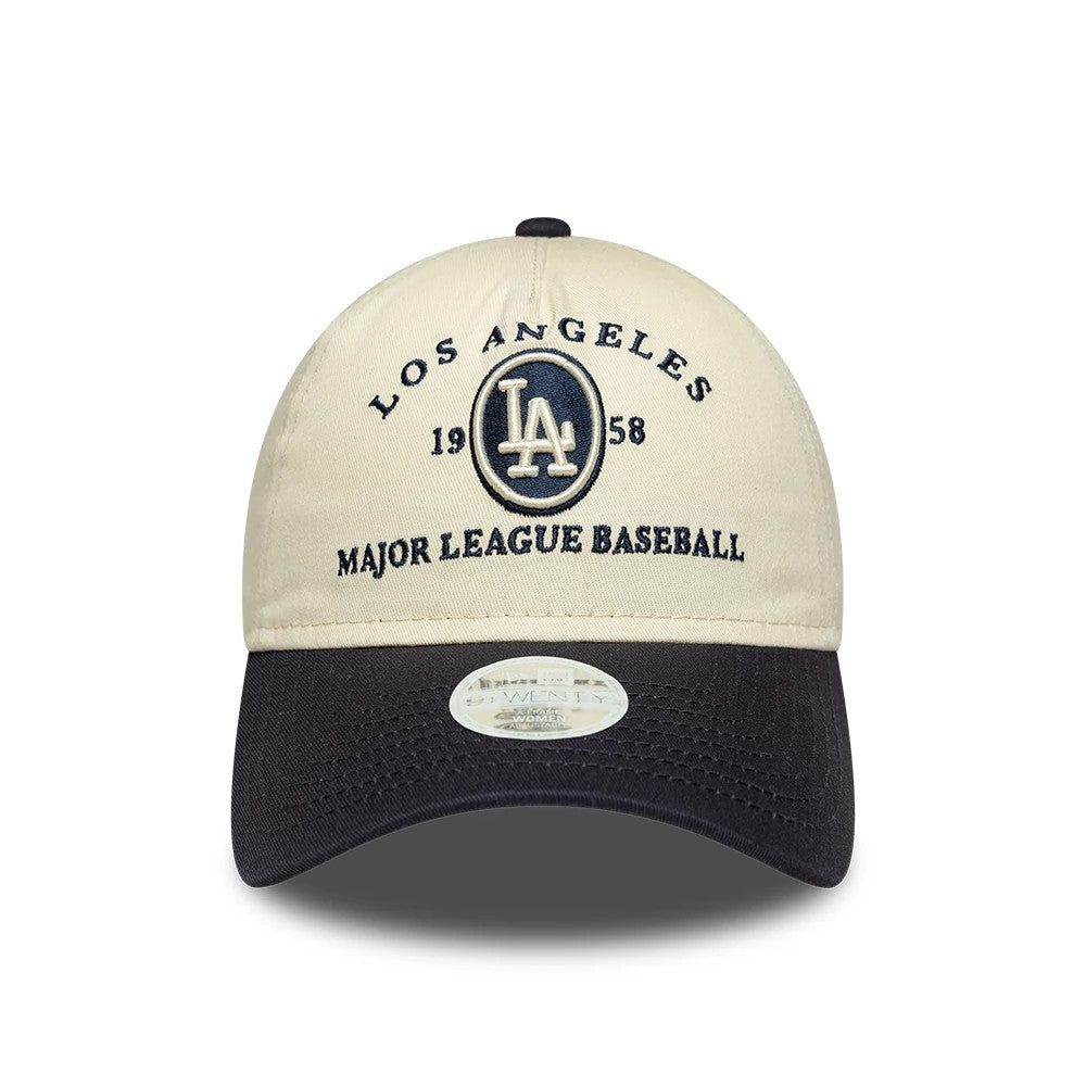 Pictured is this Womens MLB LA Dodgers 9TWENTY A-Frame cap in cream. 2