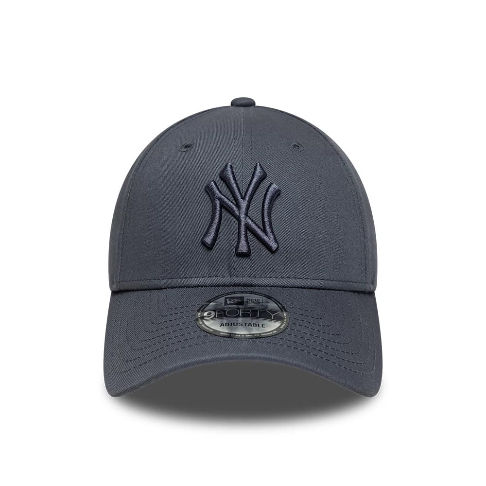 Pictured is this MLB League Essential New York Yankees 9FORTY cap in grey. 2