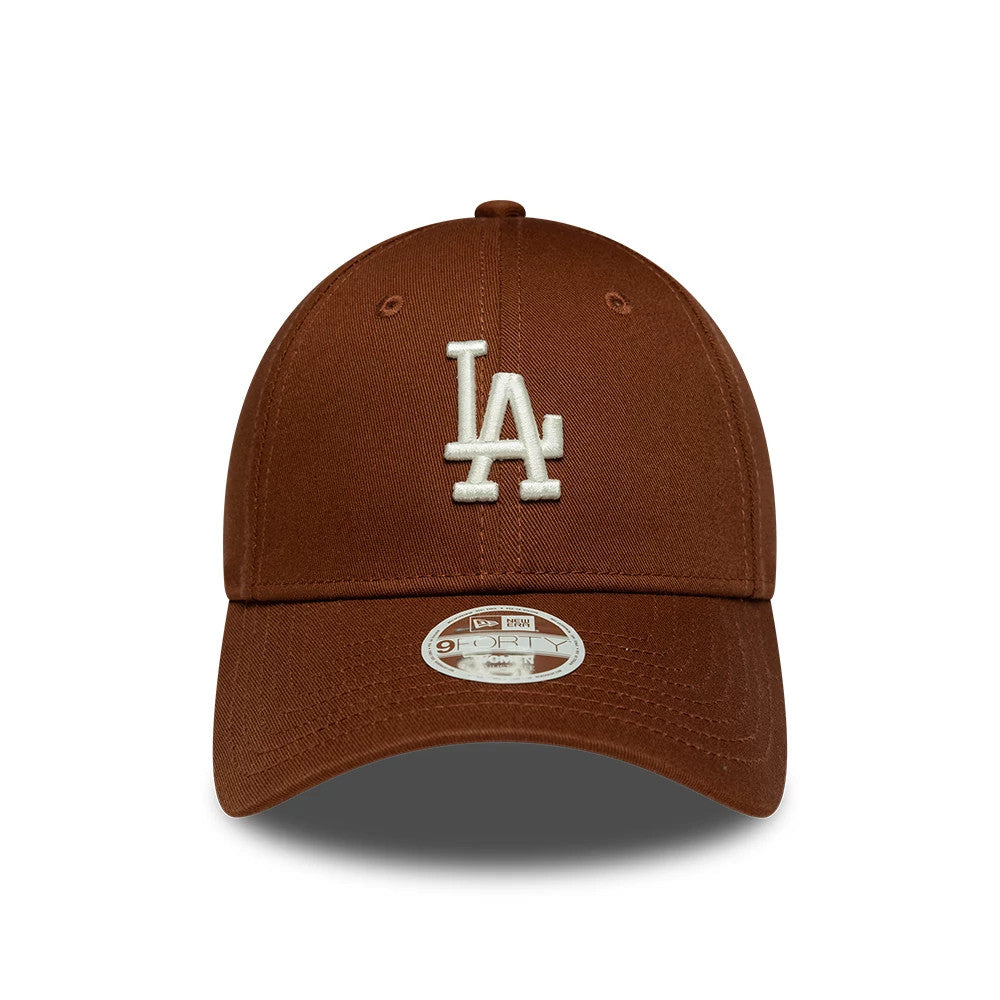 Pictured is this Womens MLB League Essential LA Dodgers 9FORTY cap in brown. 2
