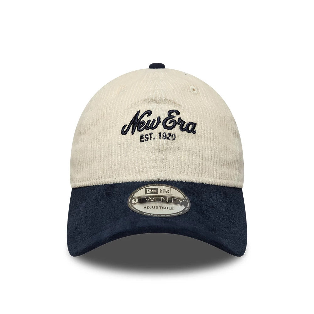 Pictured is this New Era Cord Mix 9TWENTY cap in cream & navy. 2