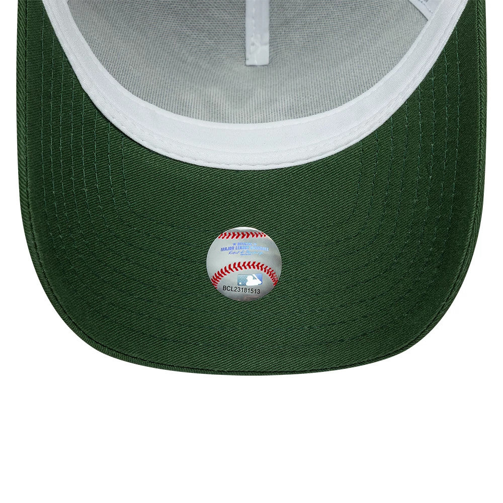 Pictured is this MLB League Essential New York Yankees 9FORTY A-Frame Trucker cap in dark green. 5