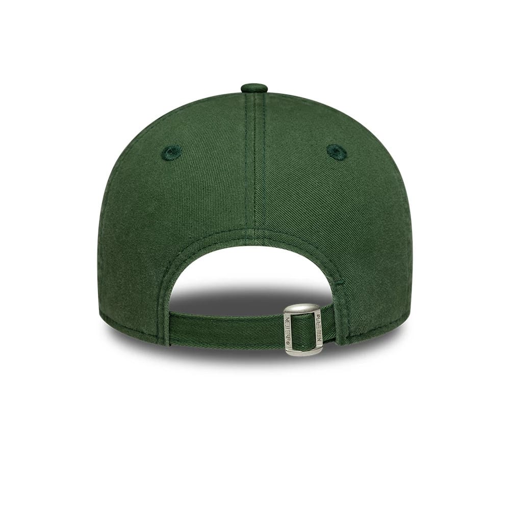 Pictured is this Womens New Era Café Slogan 9TWENTY cap in dark green. 4