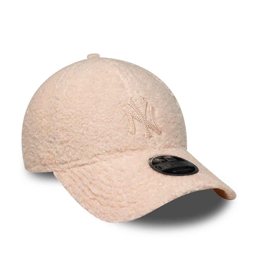 Pictured is this Youth MLB Winter Borg New York Yankees 9FORTY M-Crown cap in pastel pink. 3