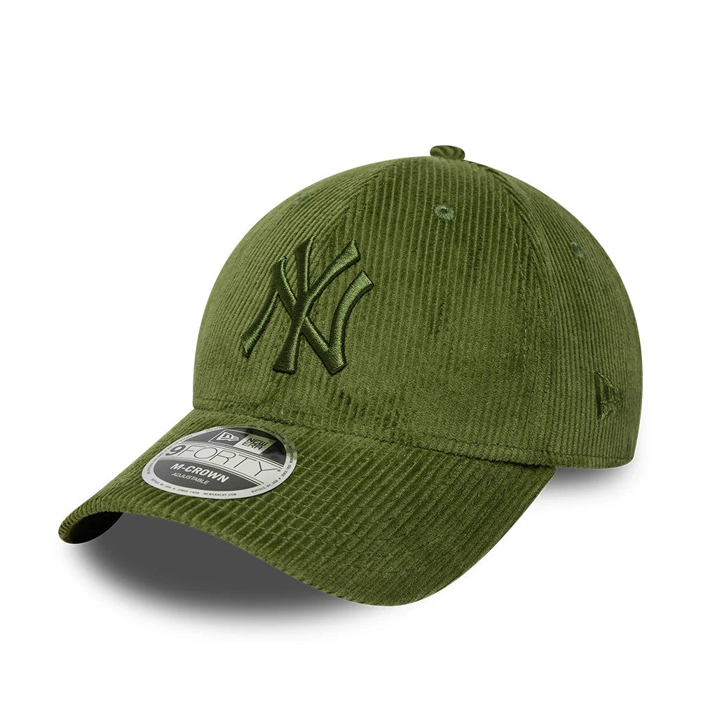 Pictured is this MLB Cord New York Yankees 9FORTY M-Crown cap in green. 1