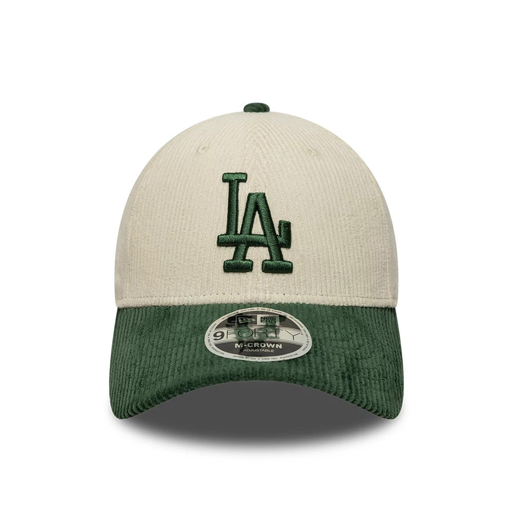 Pictured is this MLB Cord LA Dodgers 9FORTY M-Crown cap in cream & green. 2