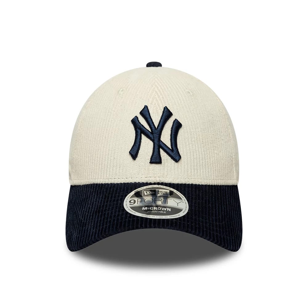 Pictured is this MLB Cord New York Yankees 9FORTY M-Crown cap in white & black. 2