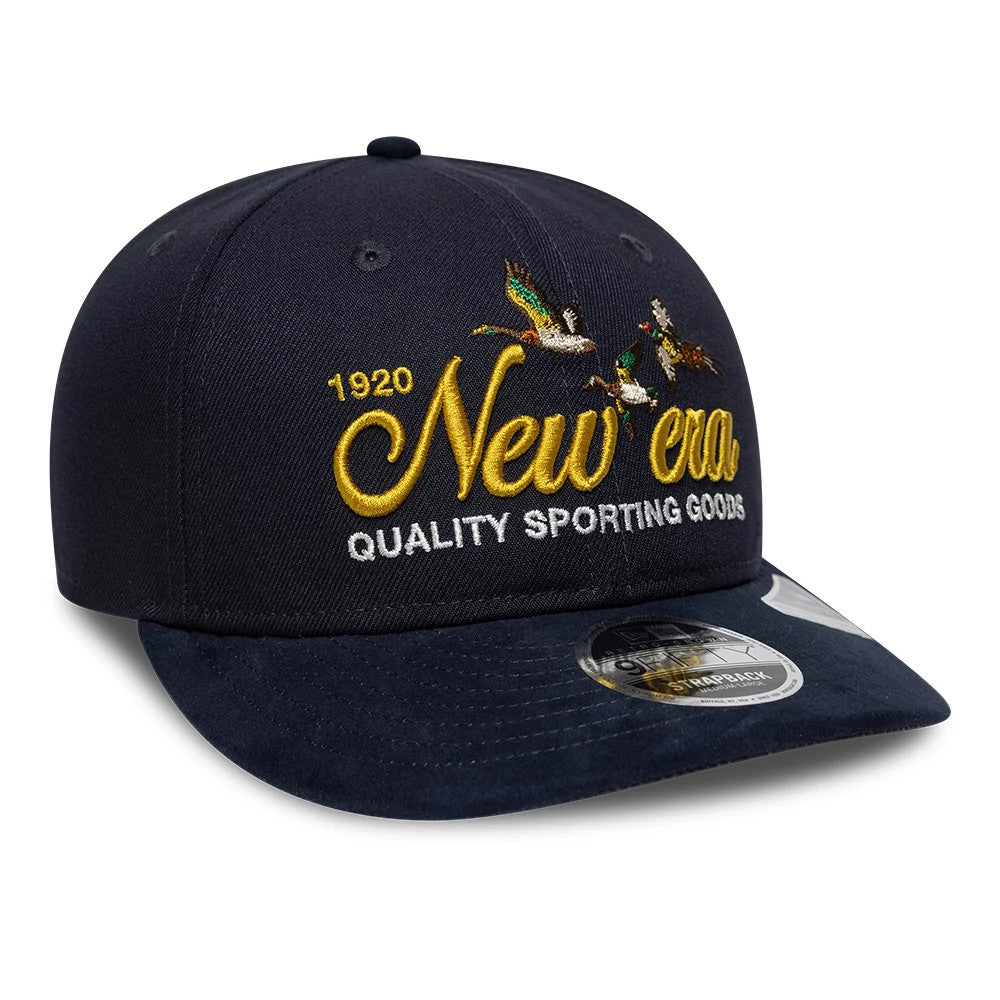 Pictured is this New Era Suede Retro Crown 9FIFTY cap in navy. 3