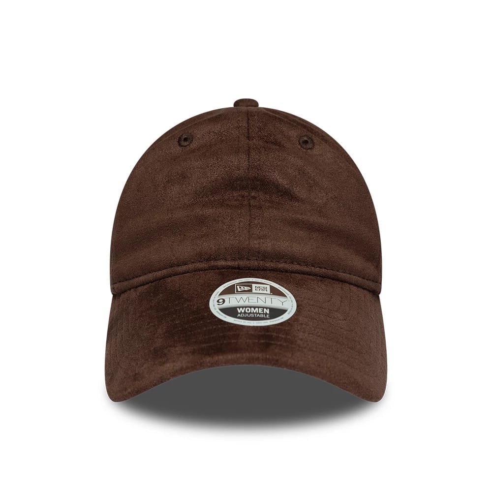 Pictured is this Womens New Era Textured 9TWENTY cap in dark brown. 2