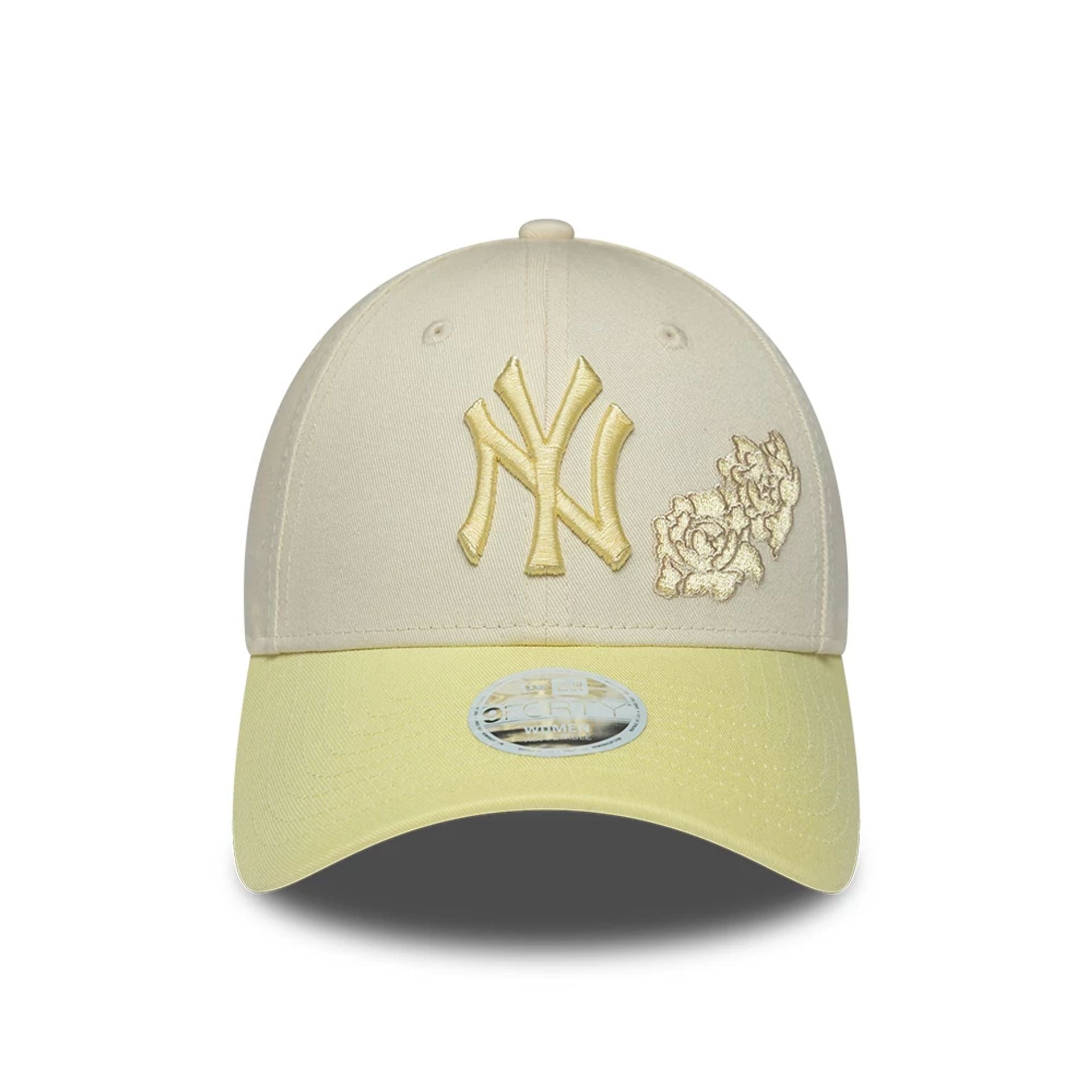 Pictured is this Womens MLB Floral New York Yankees 9FORTY cap in Cream. 2