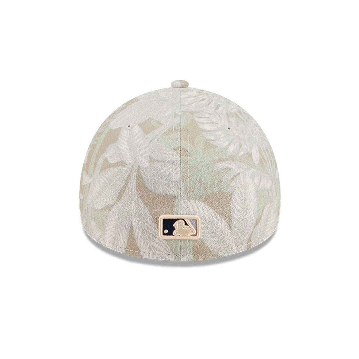 Pictured is this MLB Leafy Palm New York Yankees 59FORTY A-Frame Fitted cap in light beige. 7