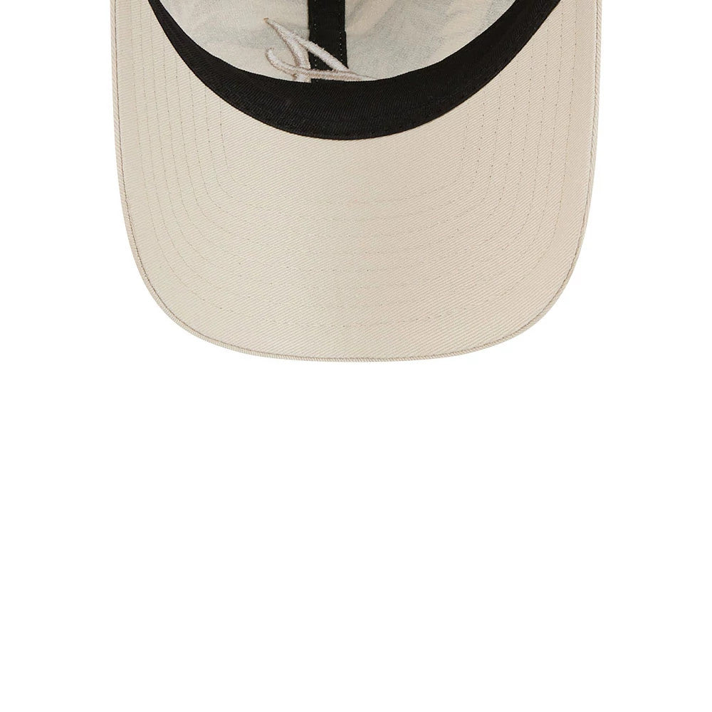 Pictured is this MLB Leafy Palm Atlanta Braves 9TWENTY Adjustable cap in light beige. 7