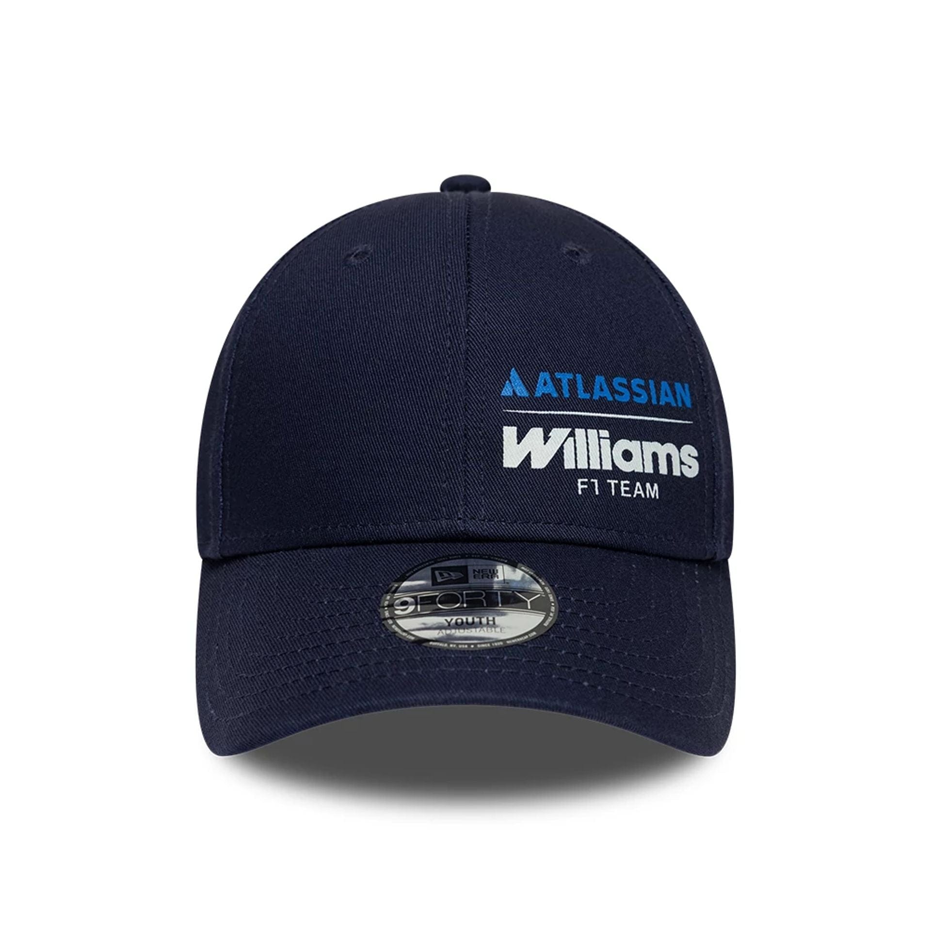 Pictured is this Youth Atlassian Williams F1 Team Essential 9FORTY Adjustable cap in navy. 2