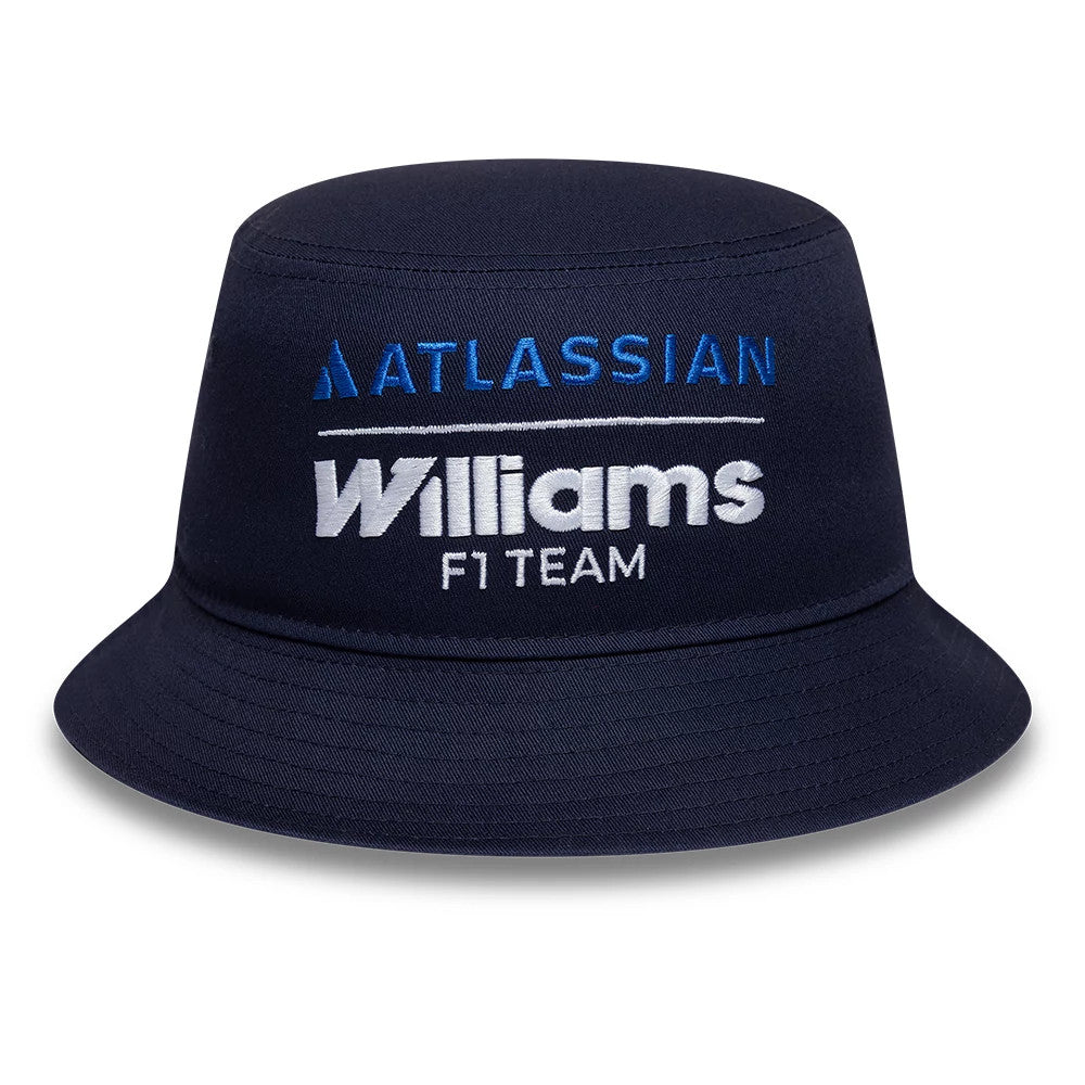 Pictured is this Atlassian Williams F1 Team Essential Bucket hat in navy. 2