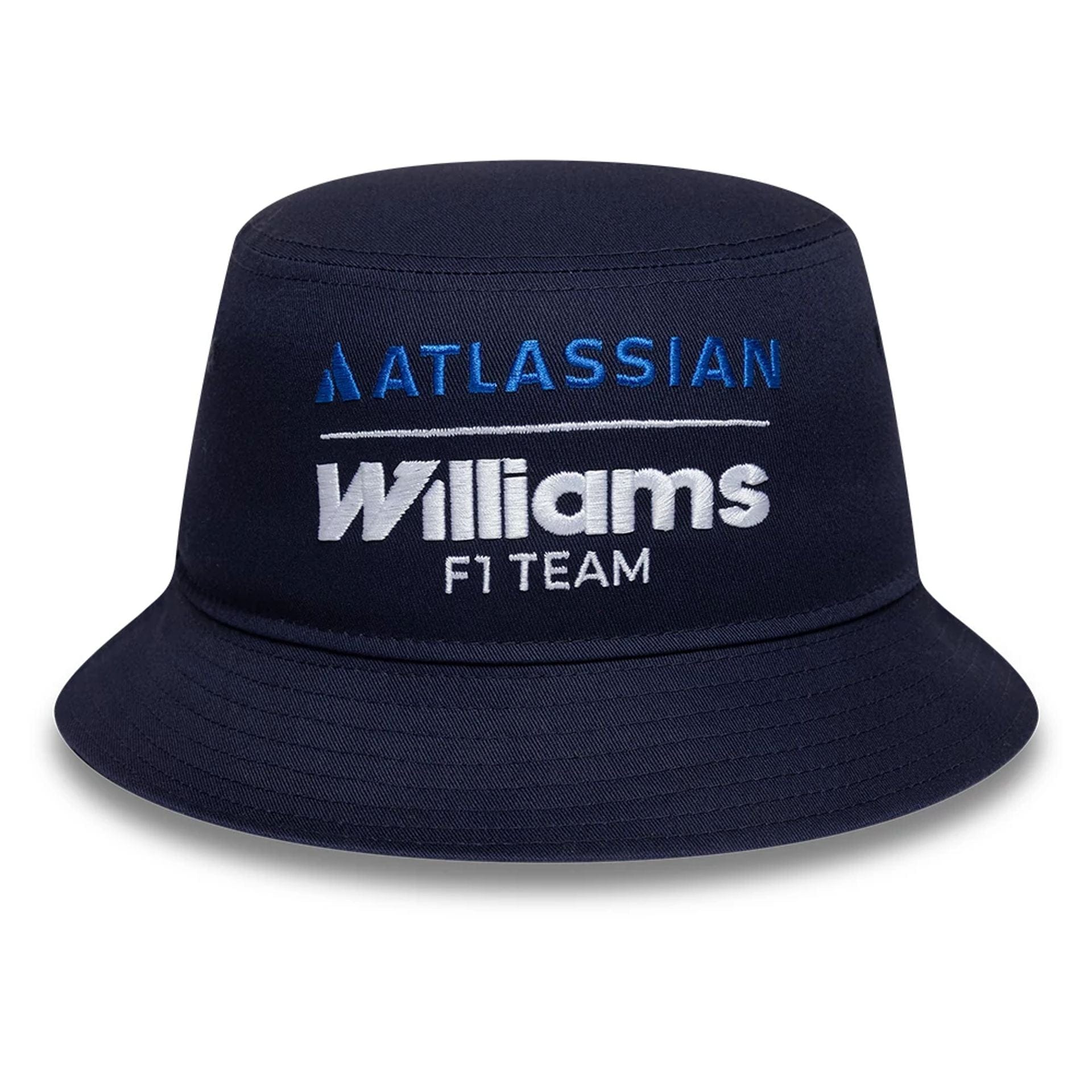 Pictured is this Atlassian Williams F1 Team Essential Bucket hat in navy. 2