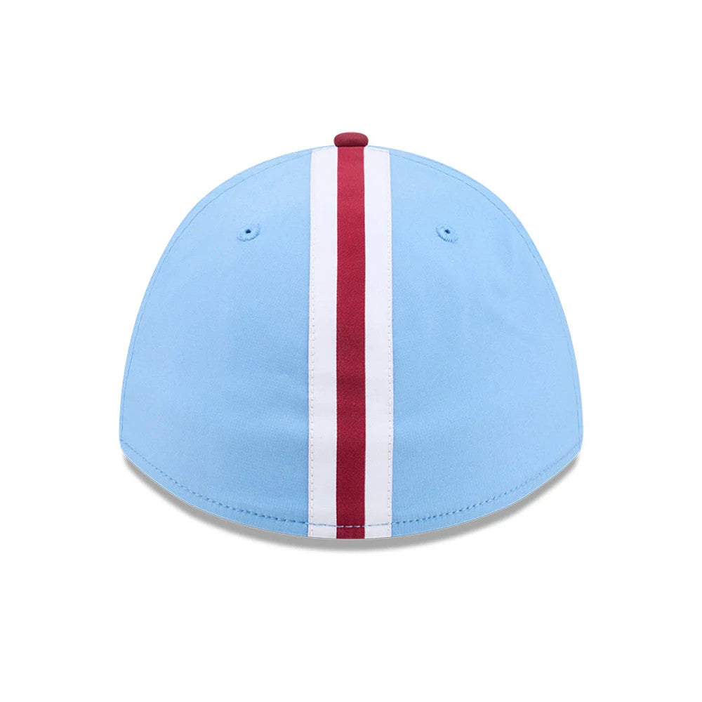 Pictured is this MLB All Star Game Philadelphia Phillies 39THIRTY M-Crown Stretch Fit cap in pastel blue. 7