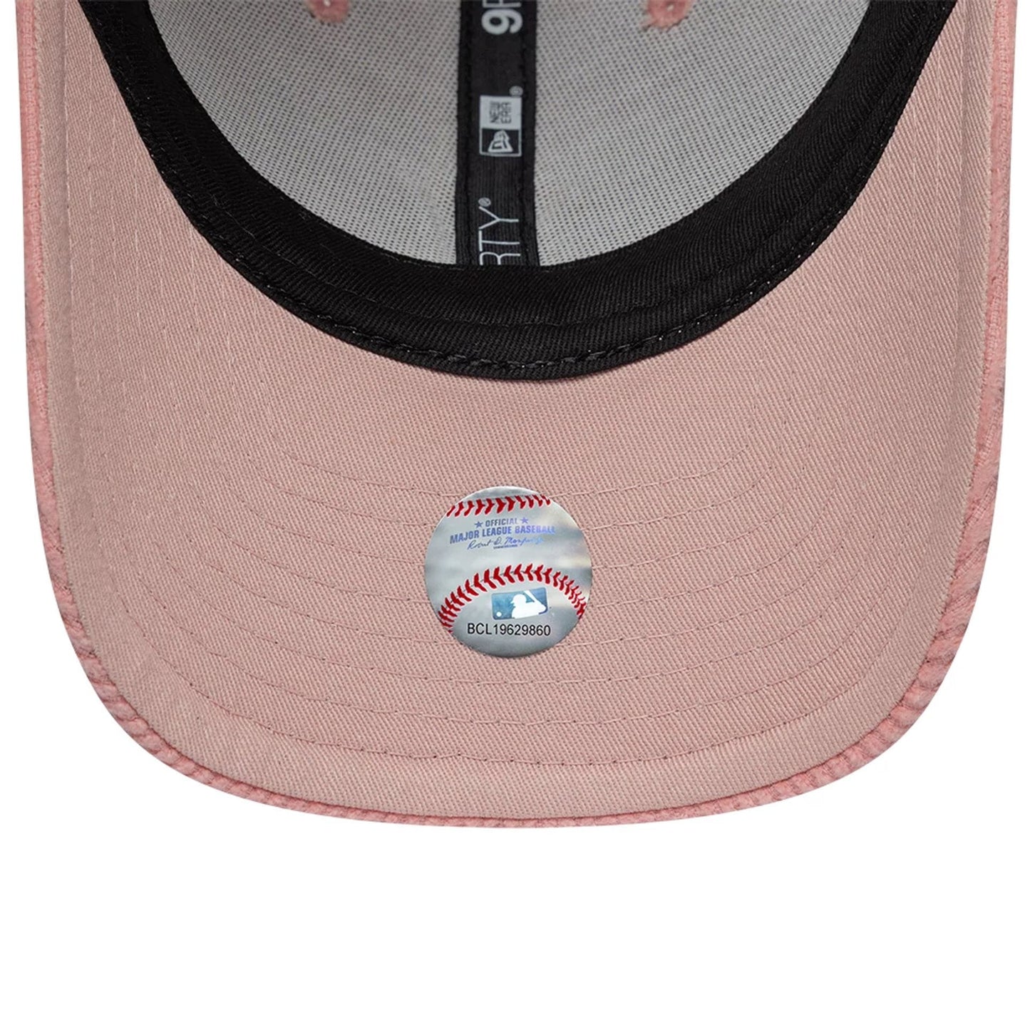 Pictured is this Womens MLB Pastel Cord New York Yankees 9FORTY M-Crown cap in Pink. 7