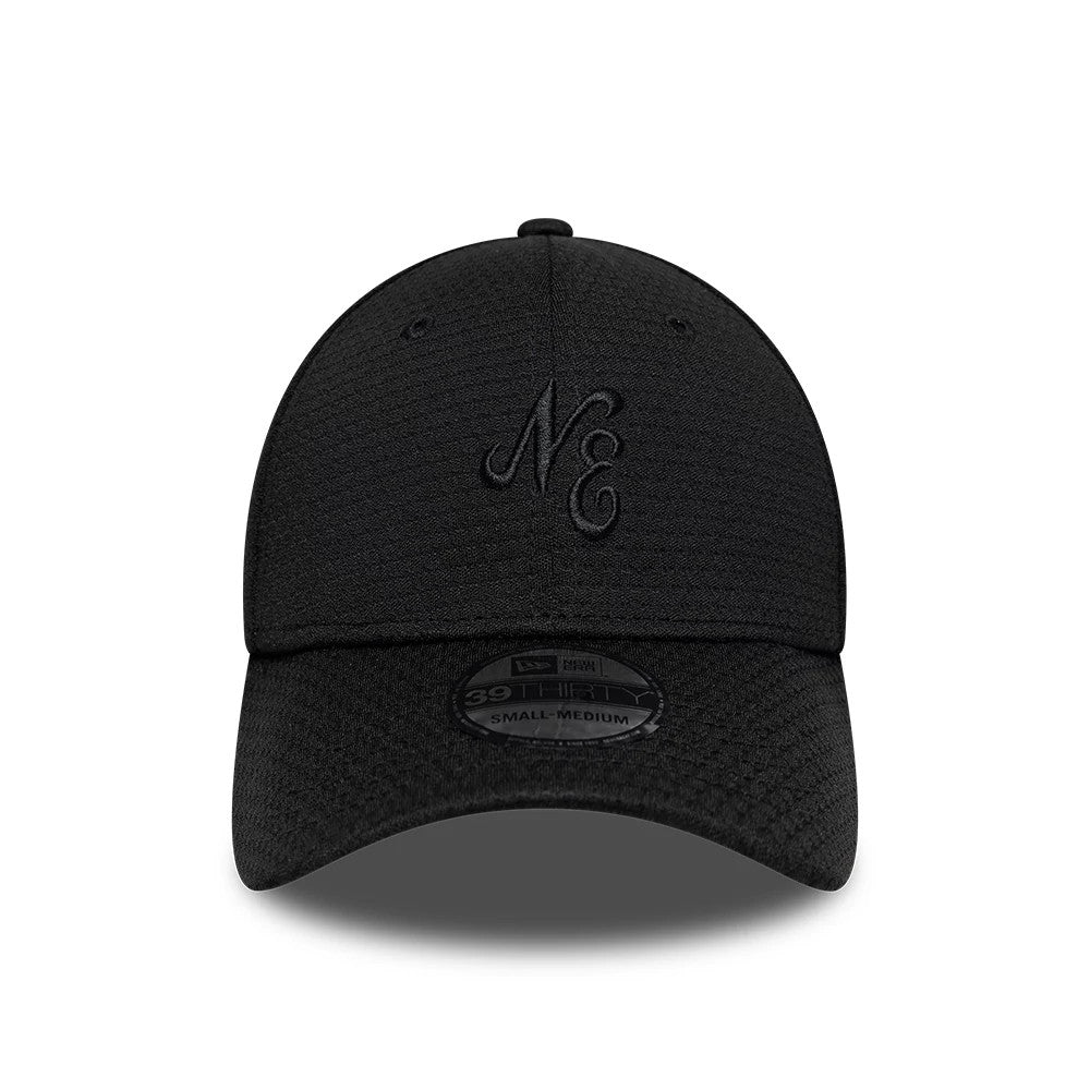 Pictured is this New Era Tech 39THIRTY Stretch Fit cap in black. 2