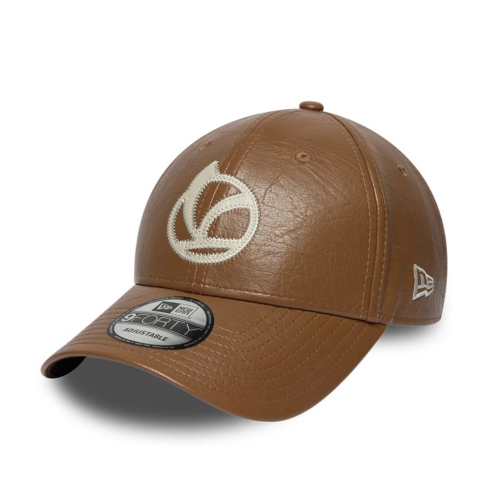 Pictured is this Crinkle PU Vespa 9FORTY Adjustable cap in dark brown. 1