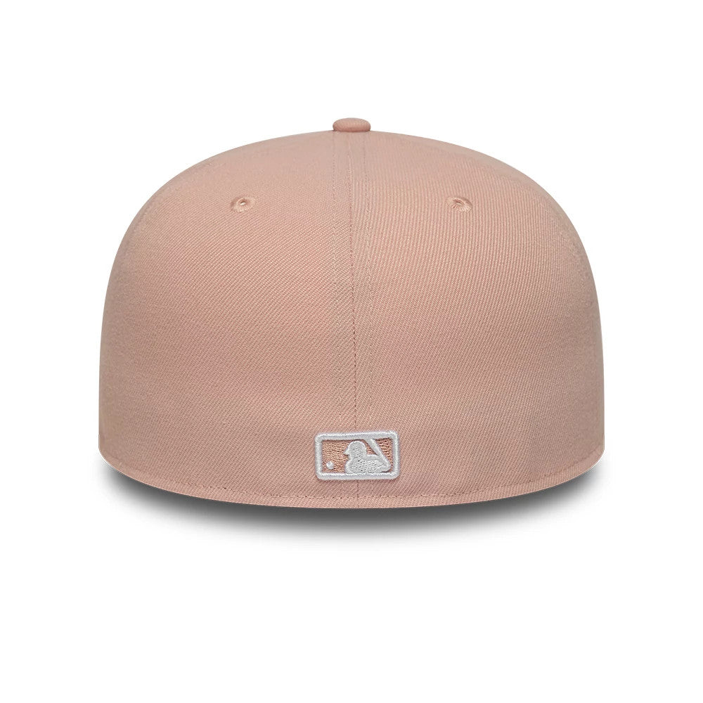 Pictured is this MLB League Essential New York Yankees 59FIFTY Fitted cap in pastel pink. 4