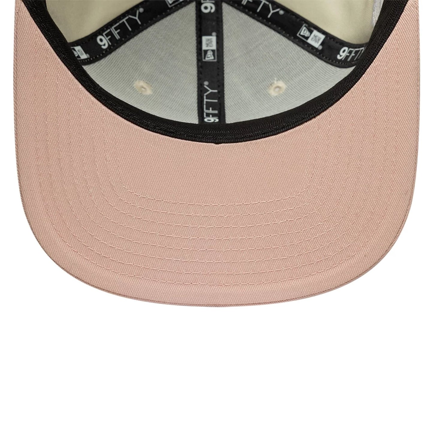 Pictured is this MLB World Series Patch LA Dodgers 9FIFTY Snapback Adjustable cap in light beige. 5