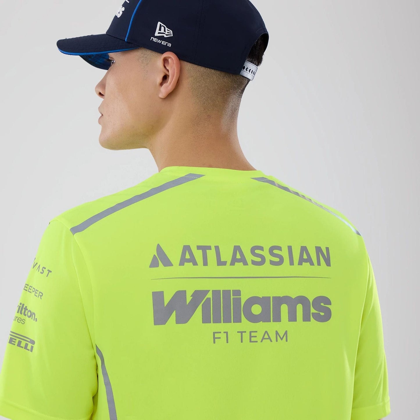 The model is wearing this Atlassian Williams F1 Team Set Up T-Shirt in yellow. 7