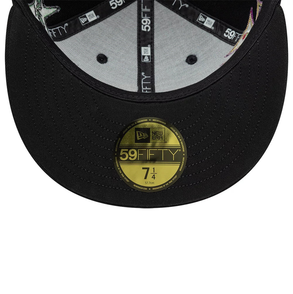 Pictured is this Twojeys X New Era 59FIFTY Fitted cap in black. 7