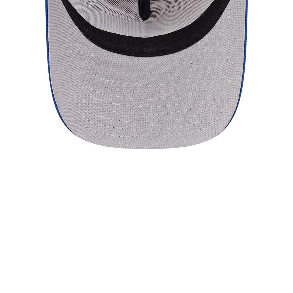 Pictured is this NBA Hardwood Classic New York Knicks 9FORTY A-Frame Adjustable cap in light beige & blue. 2
