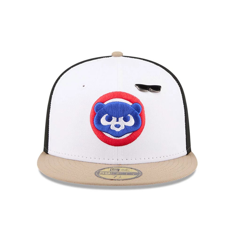 Pictured is this MLB X Ferris Bueller's Day Off Chicago Cubs 59FIFTY Fitted cap in white. 3