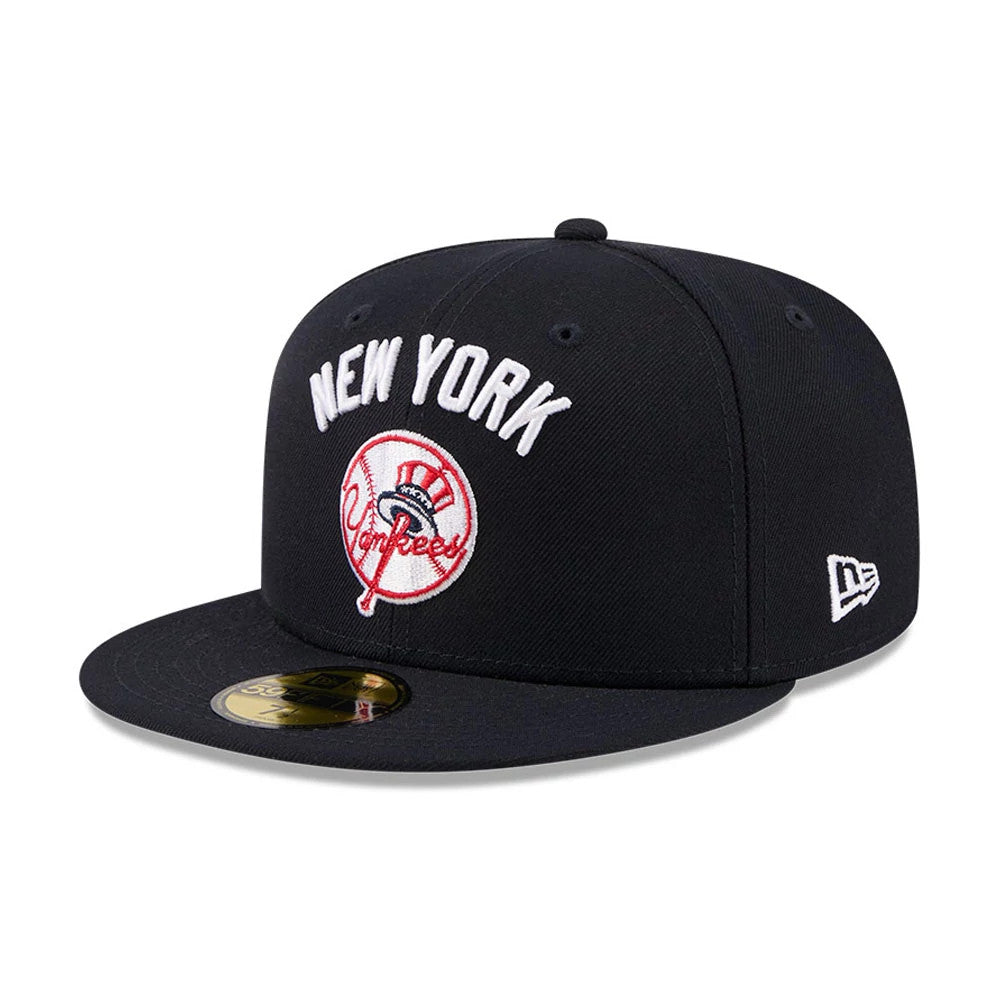 Pictured is this MLB X Seinfeld New York Yankees 59FIFTY Fitted cap in navy. 4