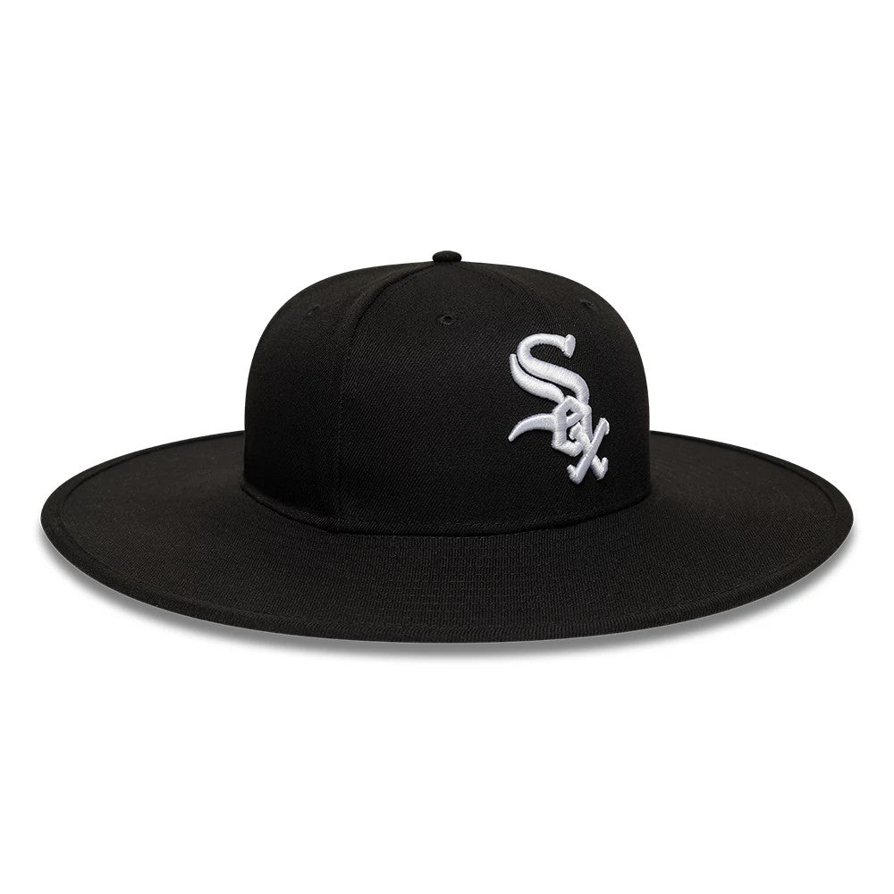 Pictured is this MLB 6 Panel Chicago White Sox Fitted Bucket hat in black. 3