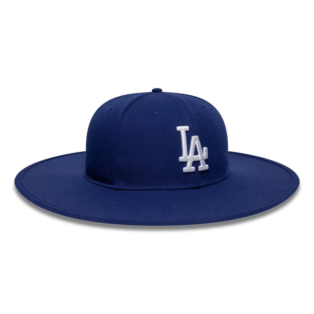 Pictured is this MLB 6 Panel LA Dodgers Fitted Bucket hat in dark blue. 3