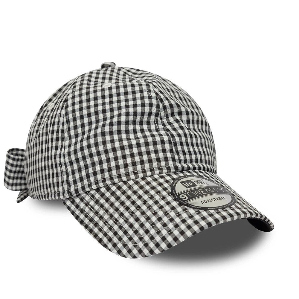 Pictured is this New Era Gingham Bowback 9TWENTY Adjustable cap in black. 4