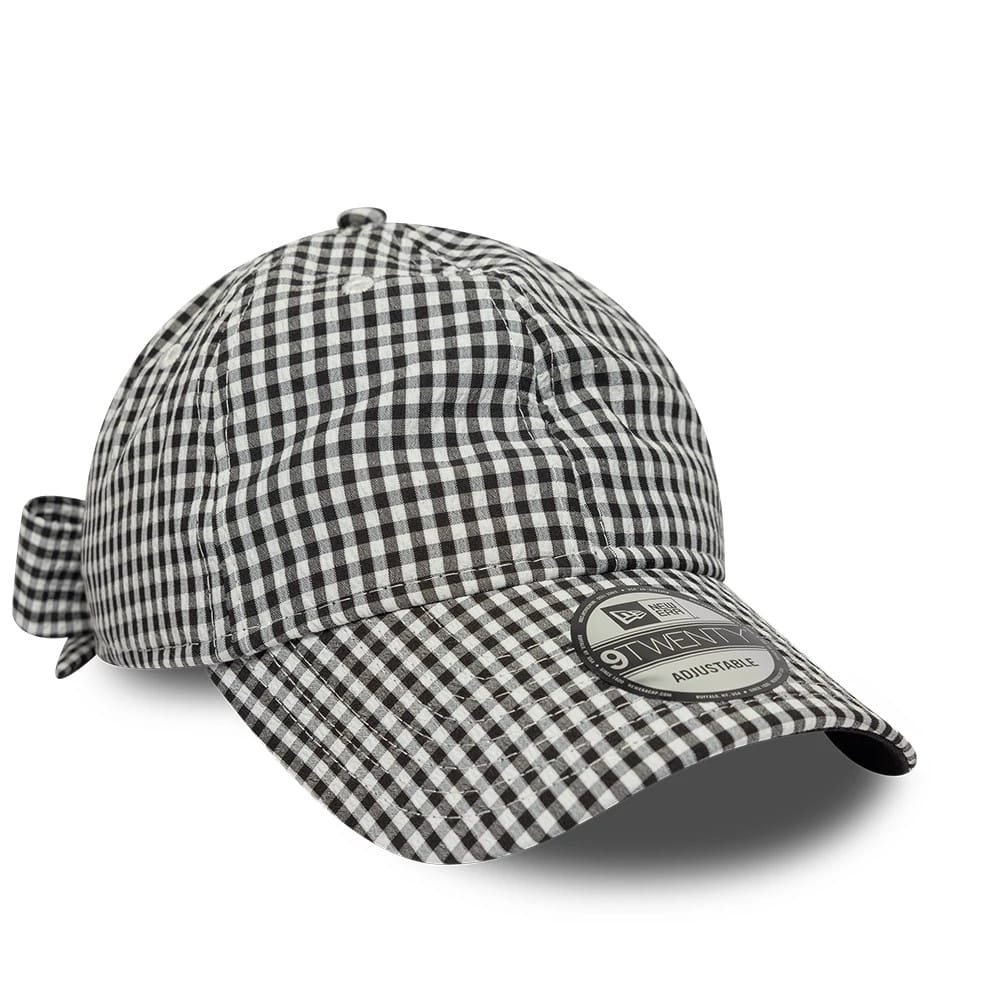Pictured is this New Era Gingham Bowback 9TWENTY Adjustable cap in black. 4