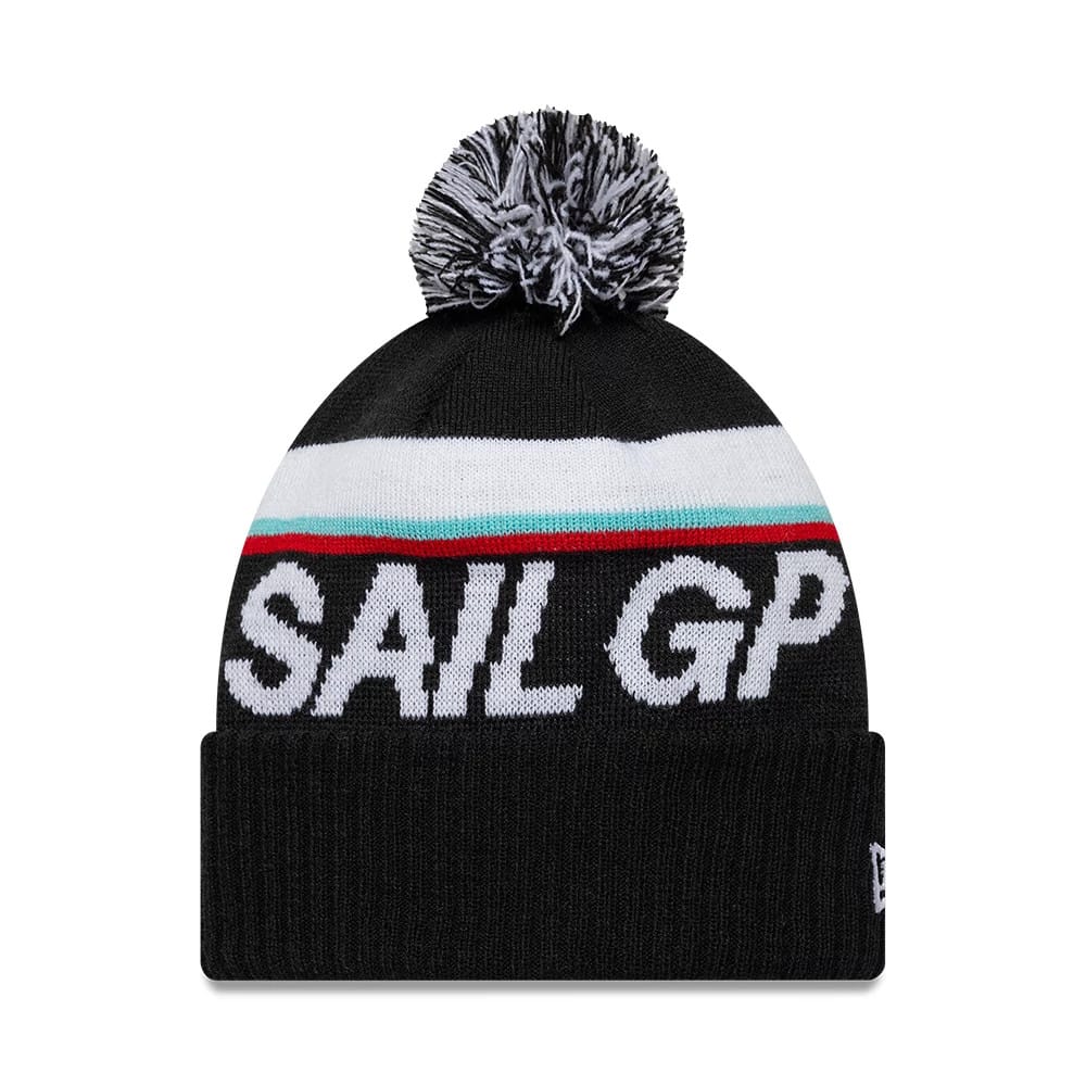 Pictured is this Sport Sail GP Cuff Knit Beanie cap in black. 1