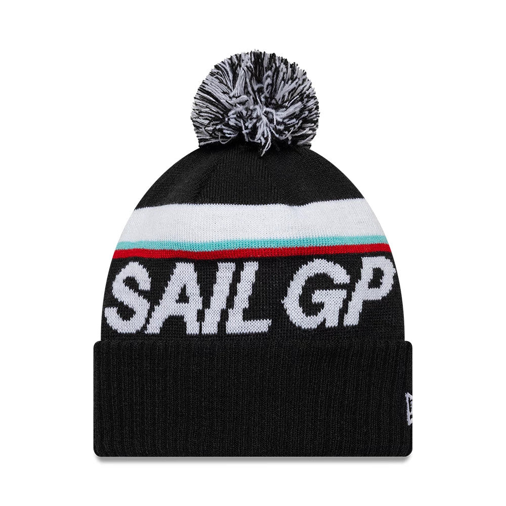 Pictured is this Sport Sail GP Cuff Knit Beanie cap in black. 1