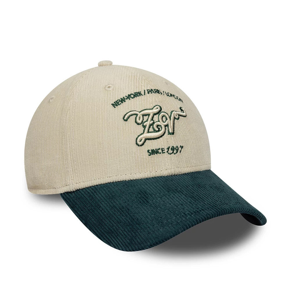 Pictured is this New Era X Zadig & Voltaire Cord 9FORTY Adjustable cap in cream & green. 4