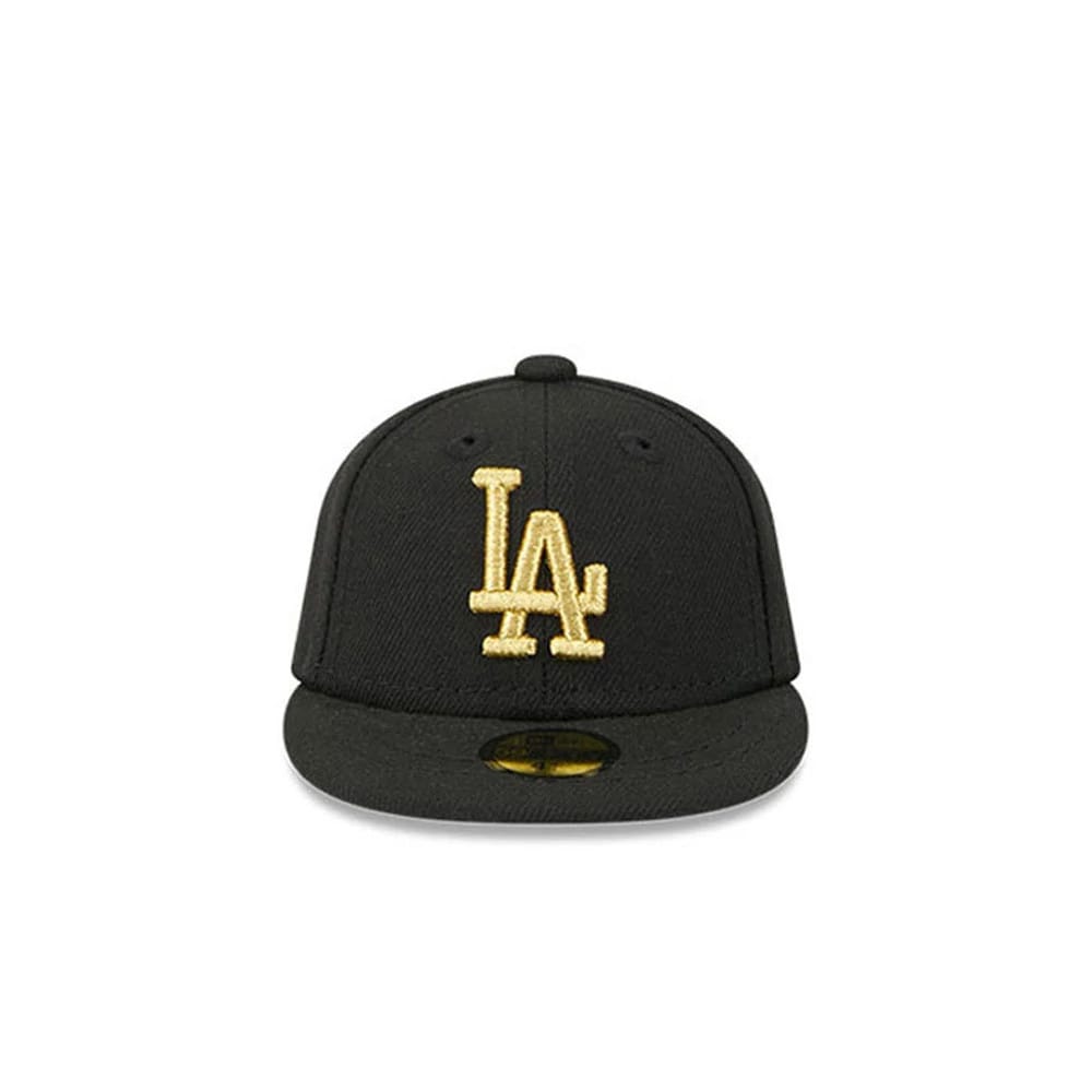 Pictured is this MLB 59FIFTY Day LA Dodgers Mini 59FIFTY Fitted cap in black. 2